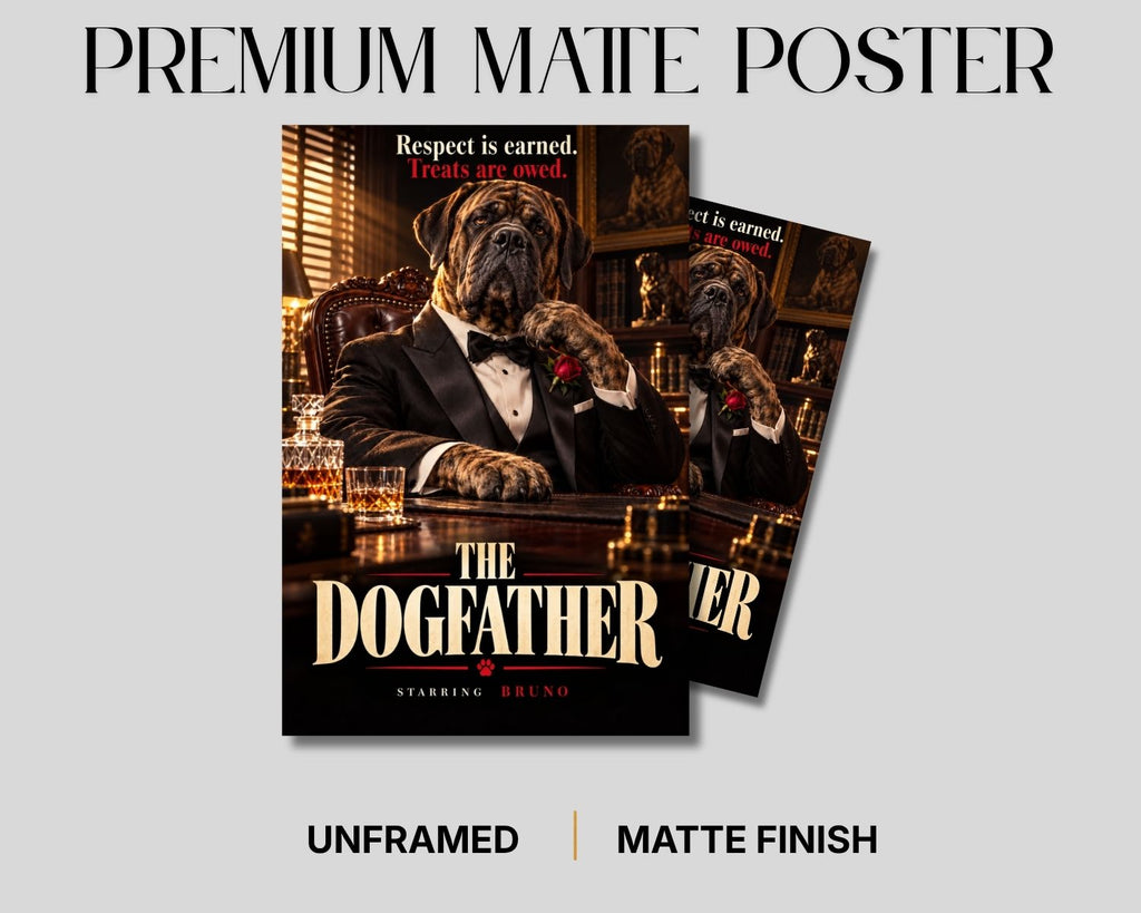 The Dogfather – Custom Dog Art Movie Parody Portrait