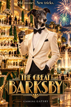 The Great Barksby – Custom Dog Art Movie Parody Portrait