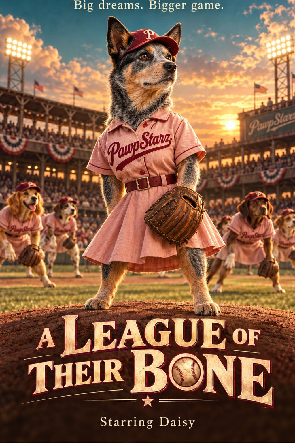 A League of Their Bone – Custom Dog Art Movie Parody Portrait