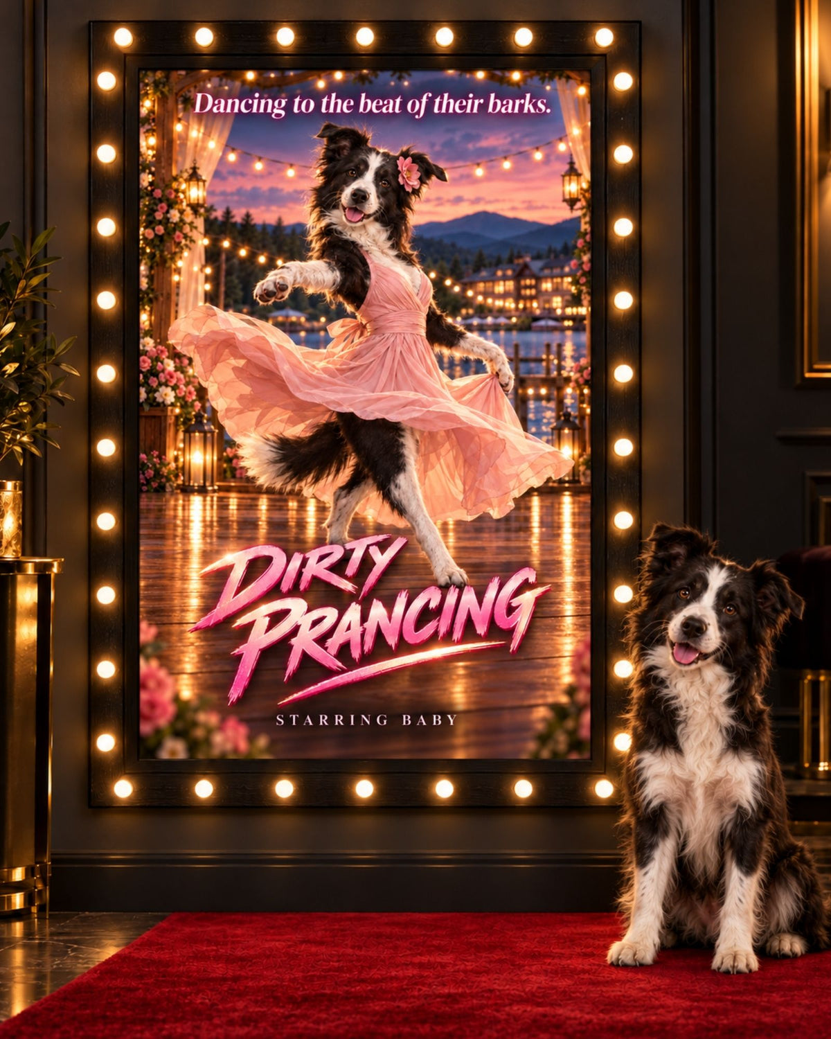 Dirty Prancing cinematic custom dog portrait movie poster artwork from PawpStarz