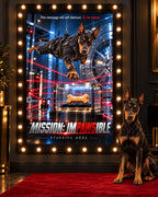 Mission Impawsible cinematic custom dog portrait movie poster artwork from PawpStarz