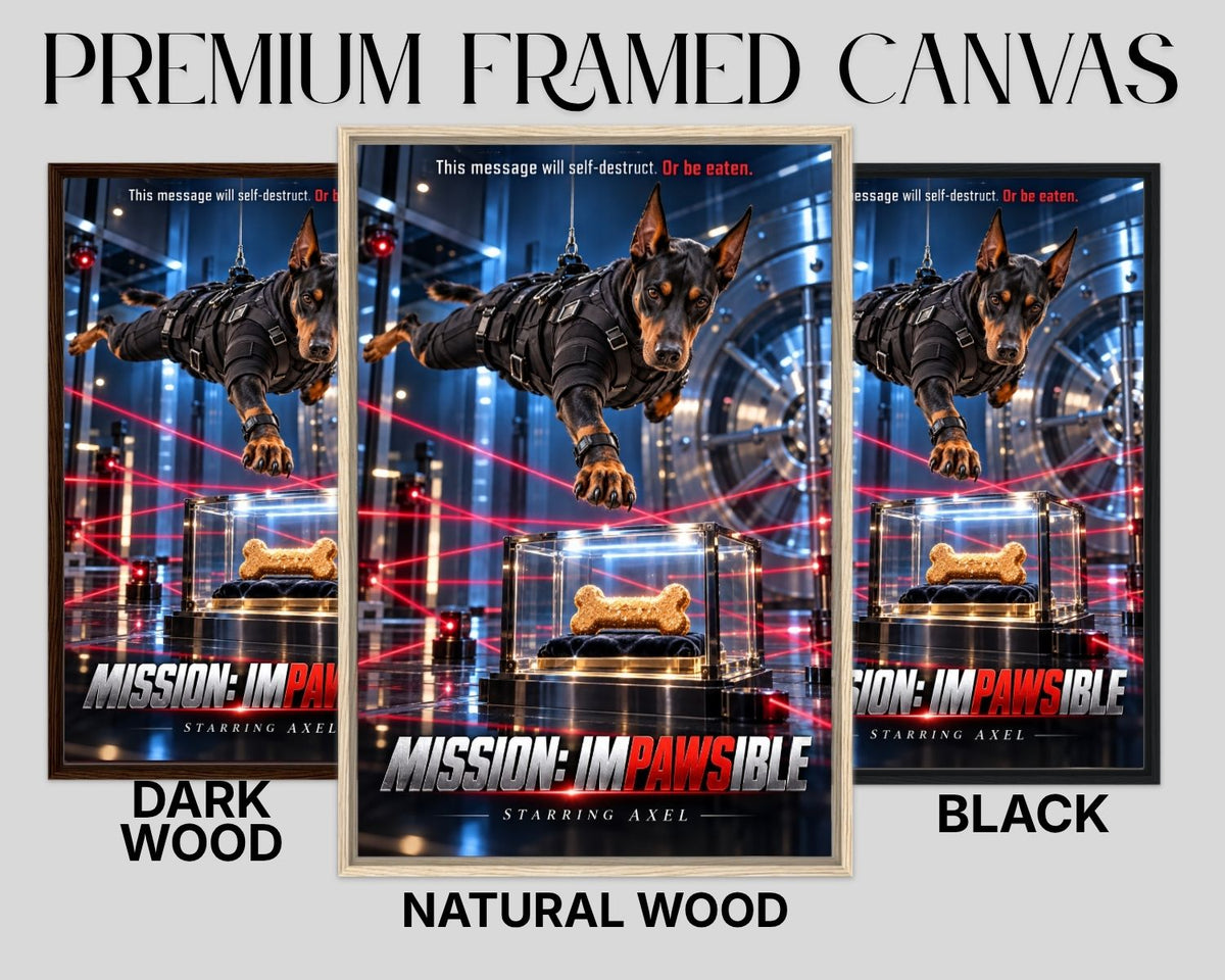 Mission Impawsible – Custom Dog Art Movie Parody Portrait