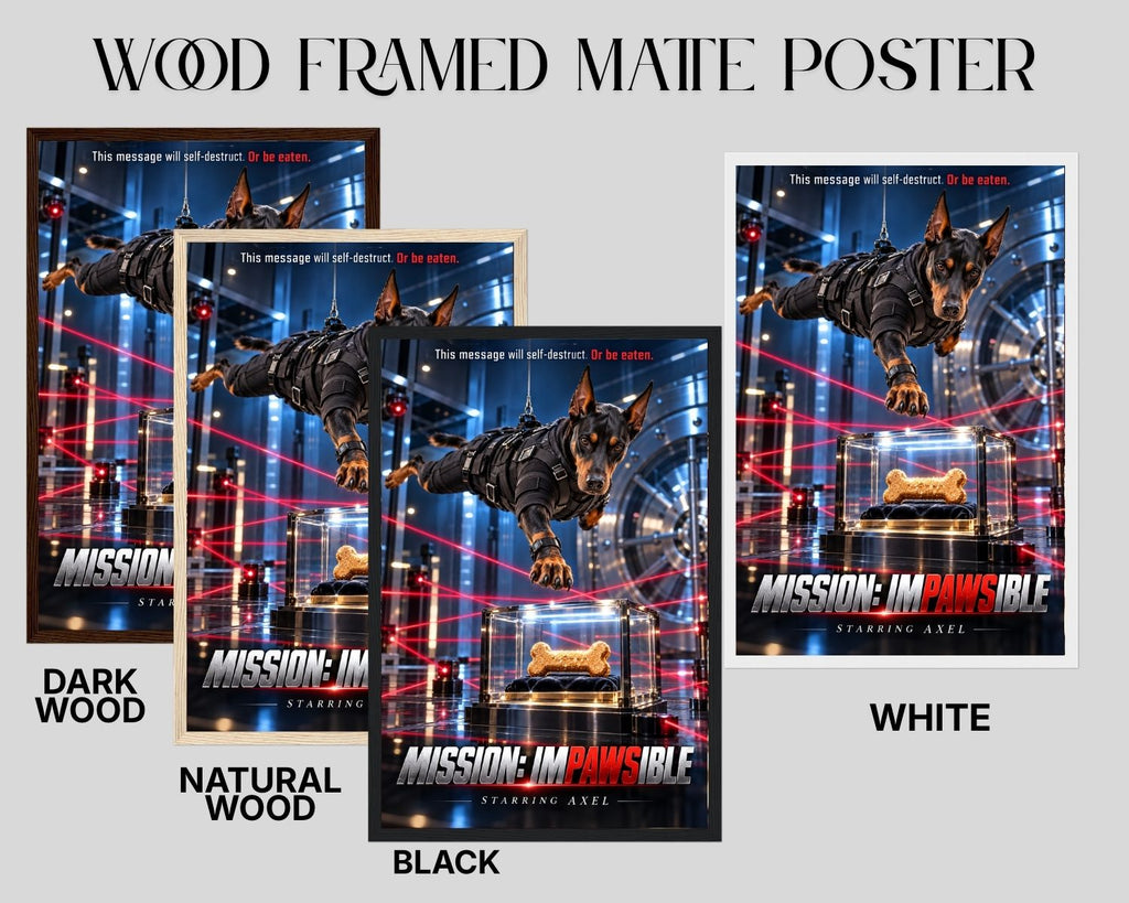 Mission Impawsible – Custom Dog Art Movie Parody Portrait