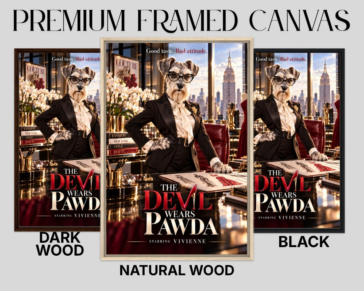 The Devil Wears Pawda – Custom Dog Art Movie Parody Portrait