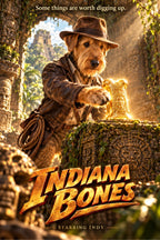 Indiana Bones – Custom Dog Art Movie Parody Portrait