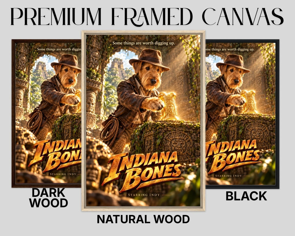 Indiana Bones – Custom Dog Art Movie Parody Portrait