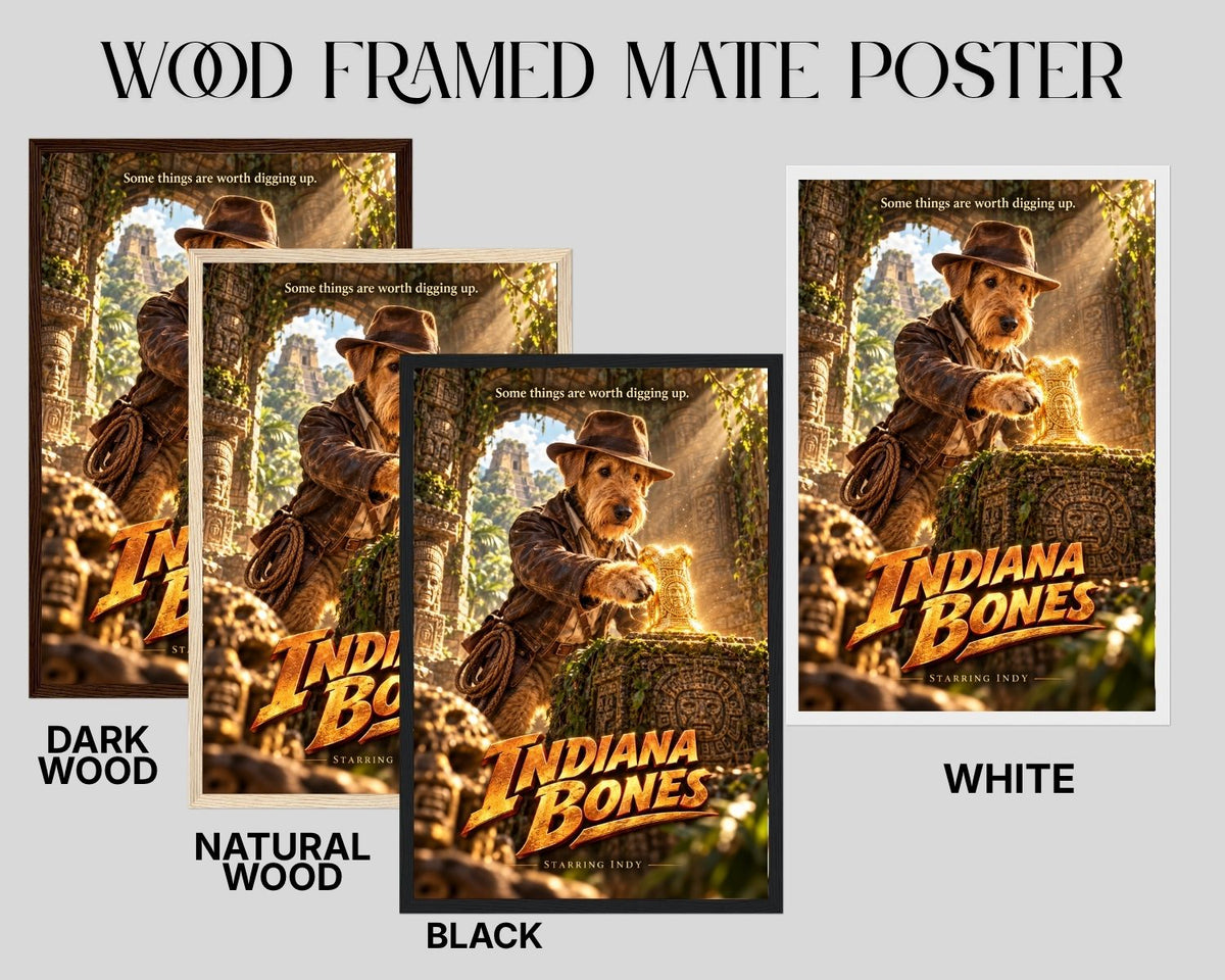 Indiana Bones – Custom Dog Art Movie Parody Portrait