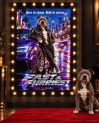 Fast & Furiest cinematic custom dog portrait movie poster artwork from PawpStarz