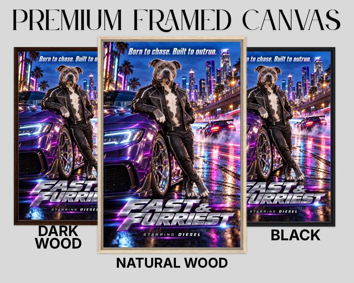 Fast & Furiest – Custom Dog Art Movie Parody Portrait