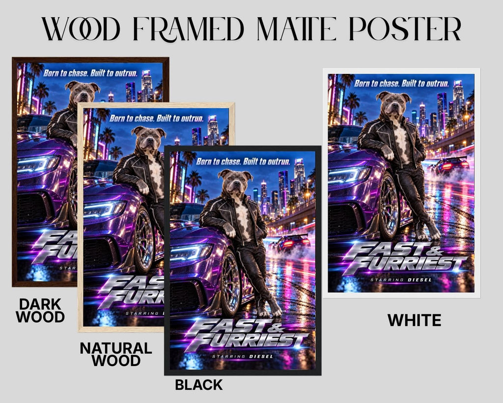 Fast & Furiest – Custom Dog Art Movie Parody Portrait
