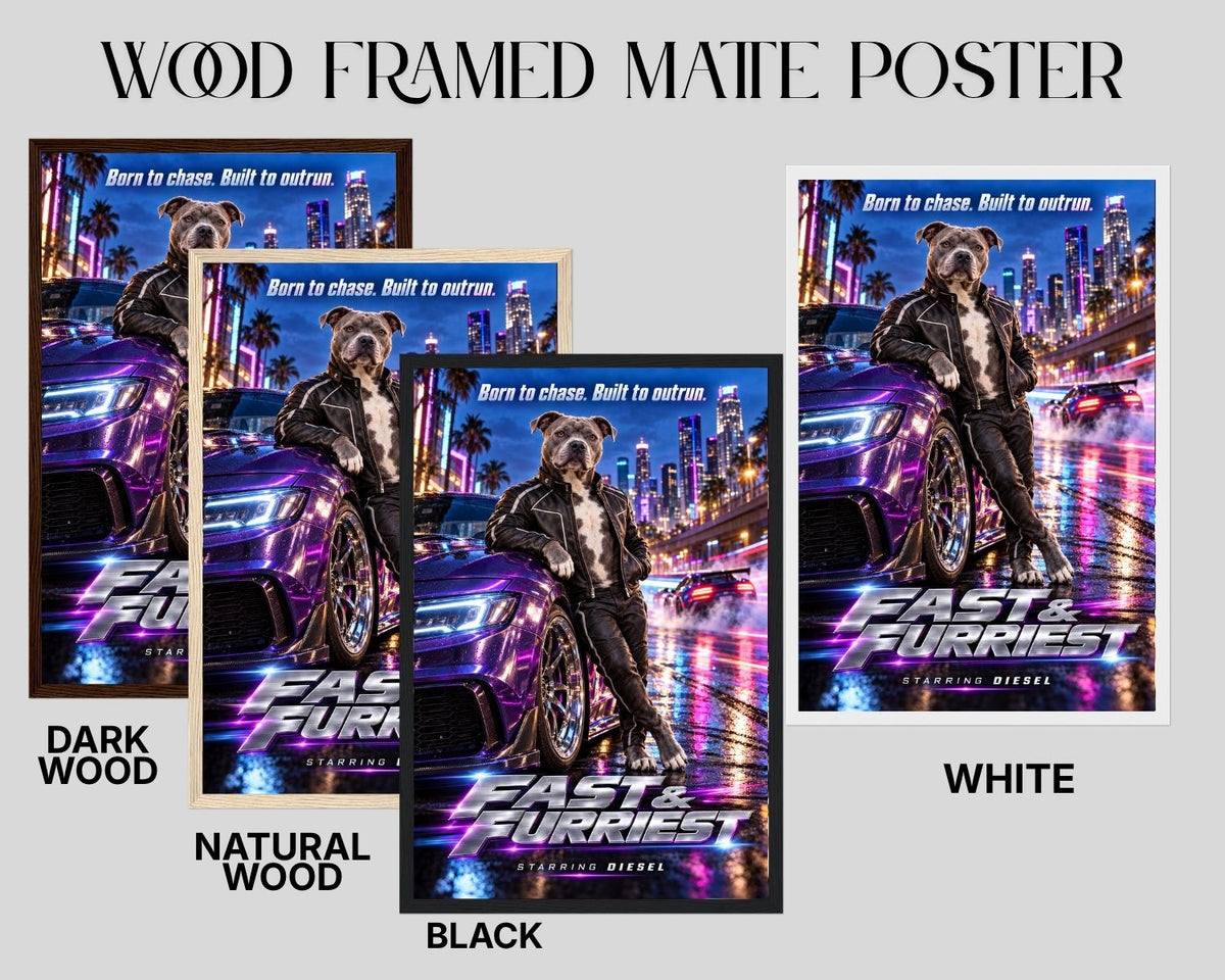 Fast & Furiest – Custom Dog Art Movie Parody Portrait