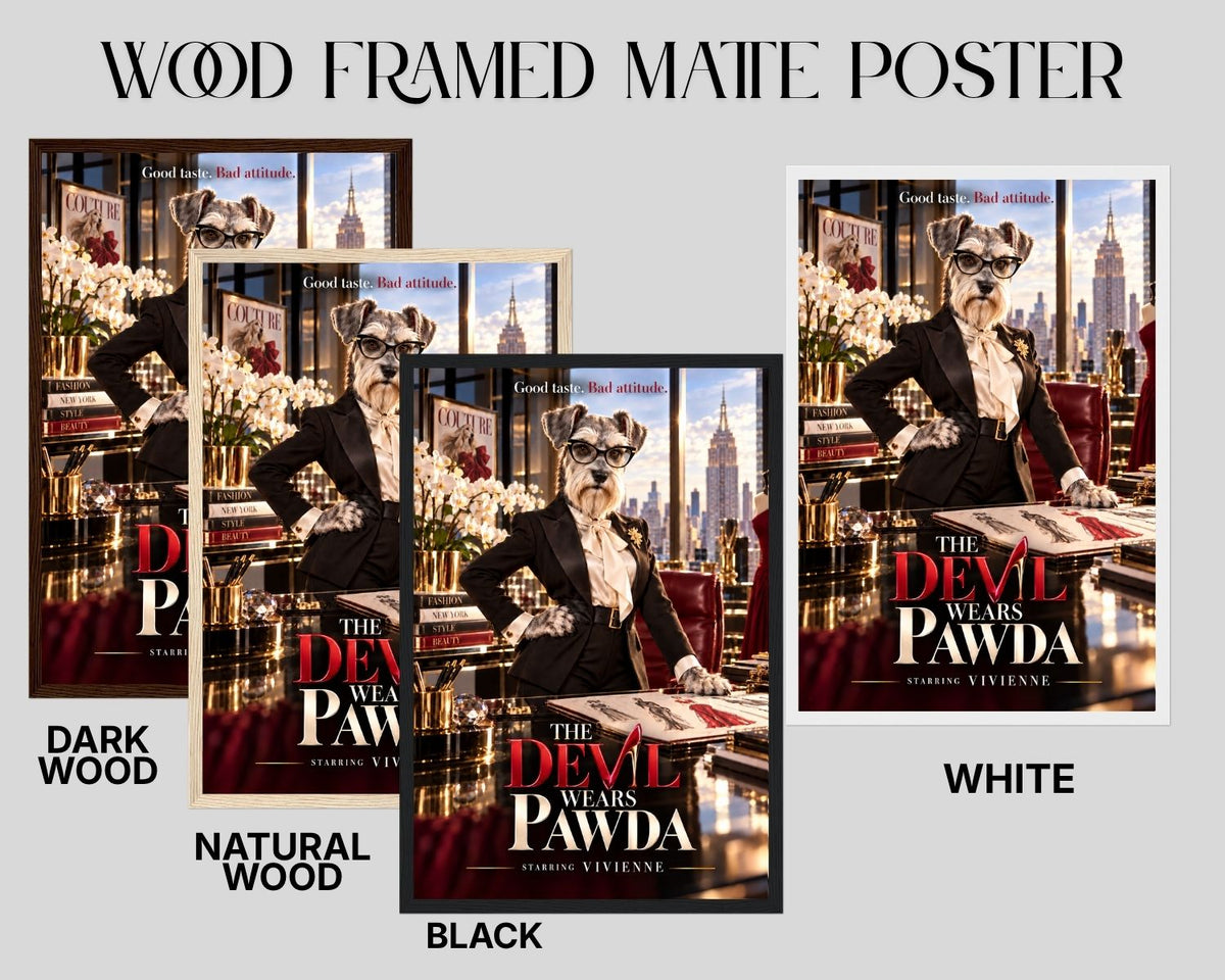 The Devil Wears Pawda – Custom Dog Art Movie Parody Portrait