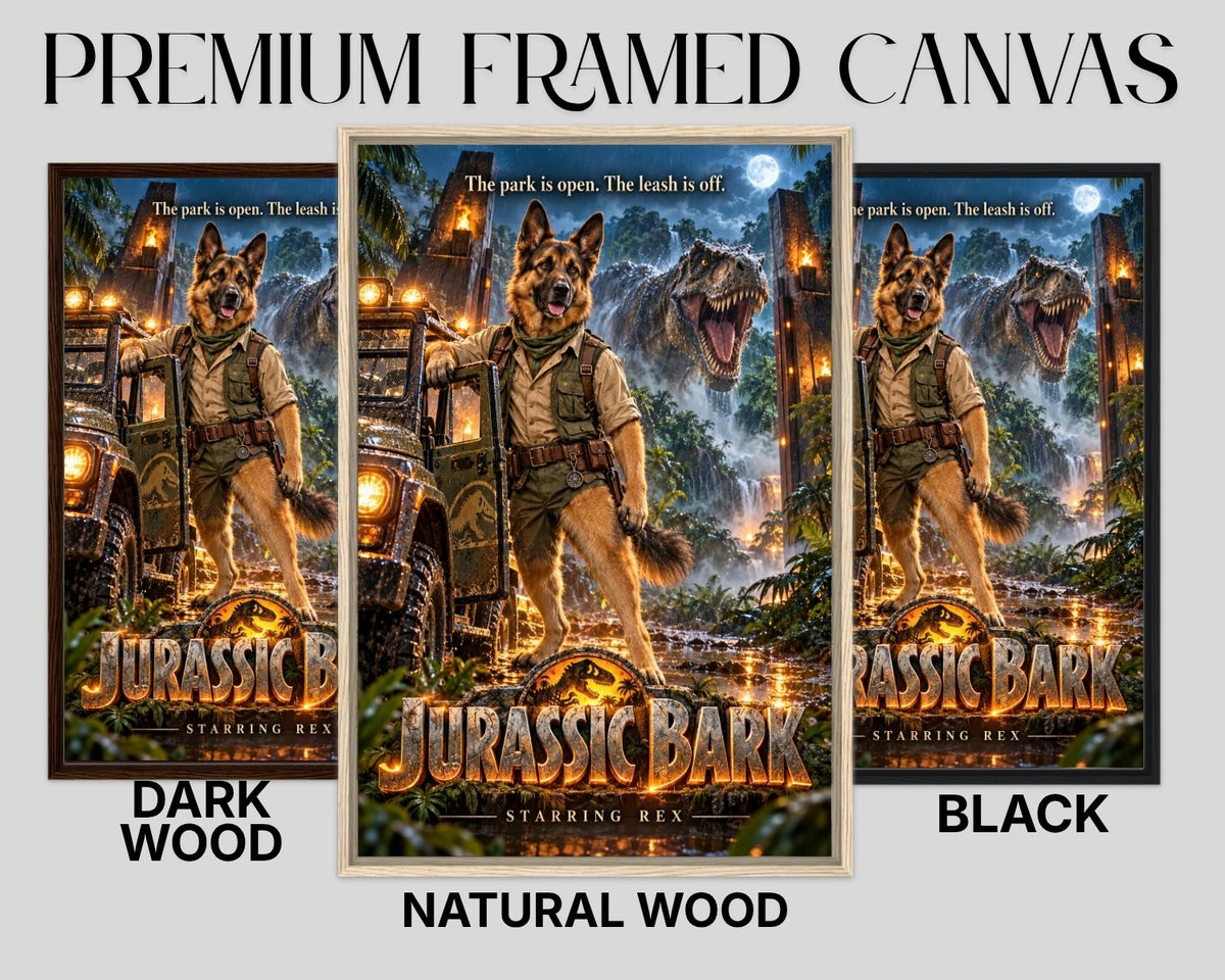 Jurassic Bark – Custom Dog Art Movie Parody Portrait