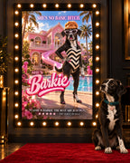 Barkie cinematic custom dog portrait movie poster artwork from PawpStarz