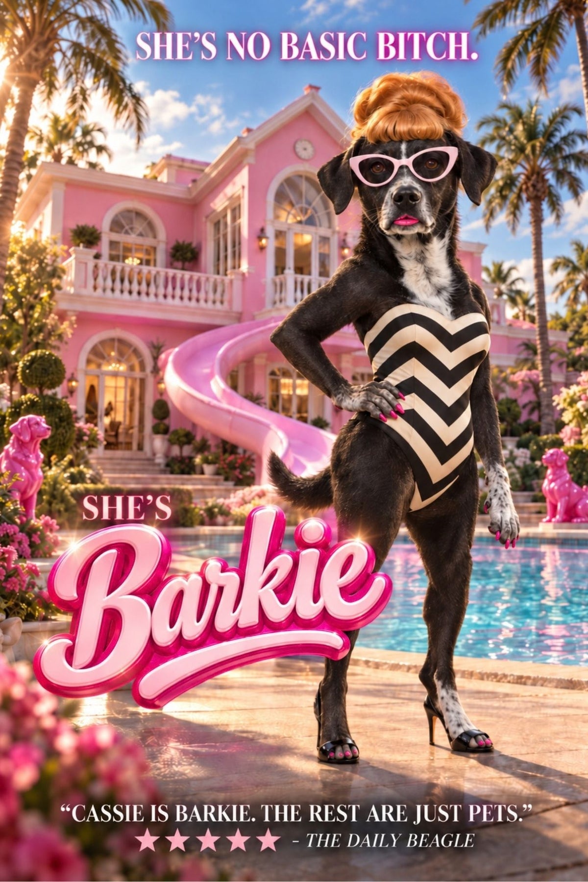 Barkie – Custom Dog Art Movie Parody Portrait