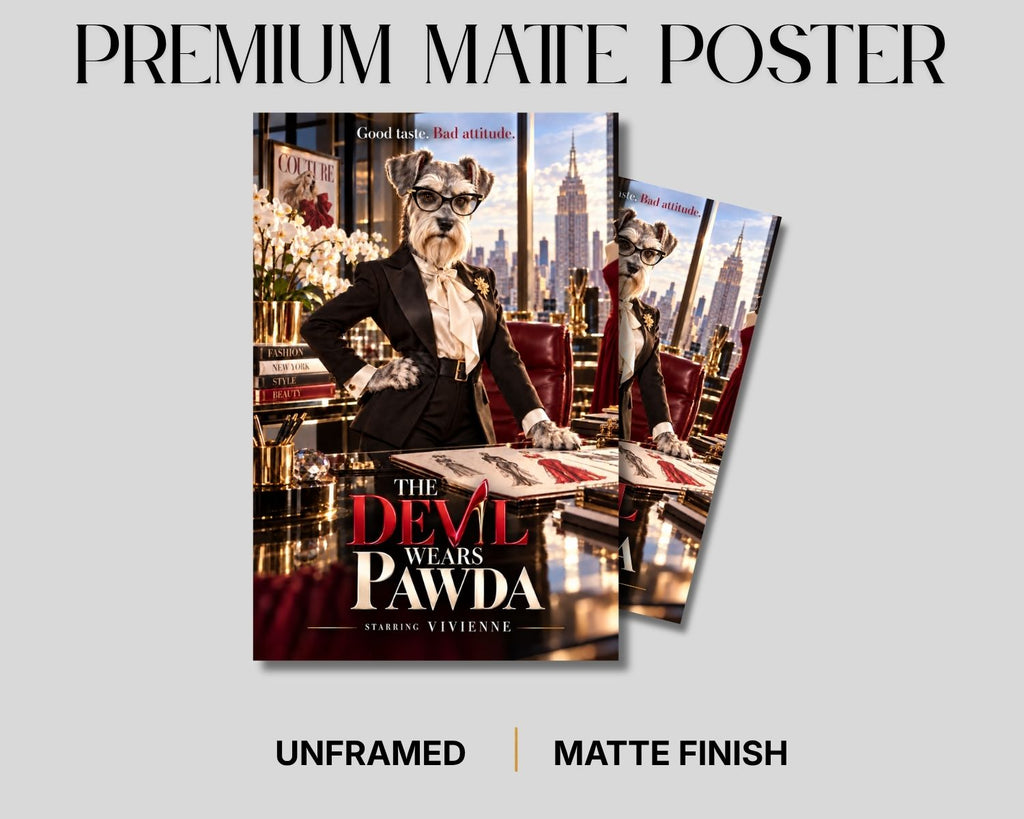 The Devil Wears Pawda – Custom Dog Art Movie Parody Portrait