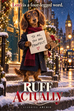 Ruff Actually – Custom Dog Art Movie Parody Portrait