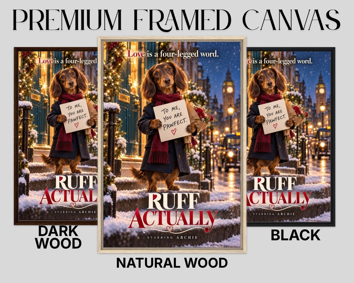 Ruff Actually – Custom Dog Art Movie Parody Portrait