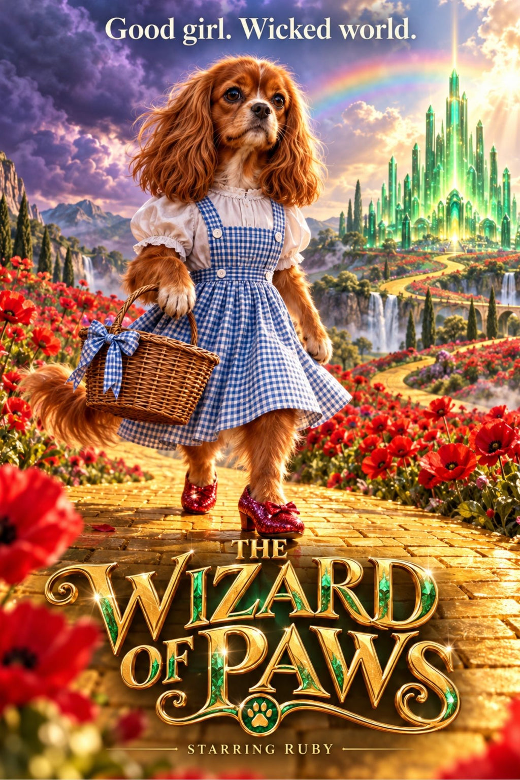 The Wizard of Paws – Custom Dog Art Movie Parody Portrait