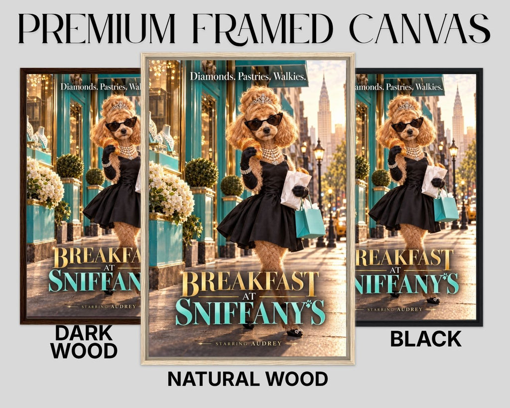 Breakfast at Sniffany's – Custom Dog Art Movie Parody Portrait