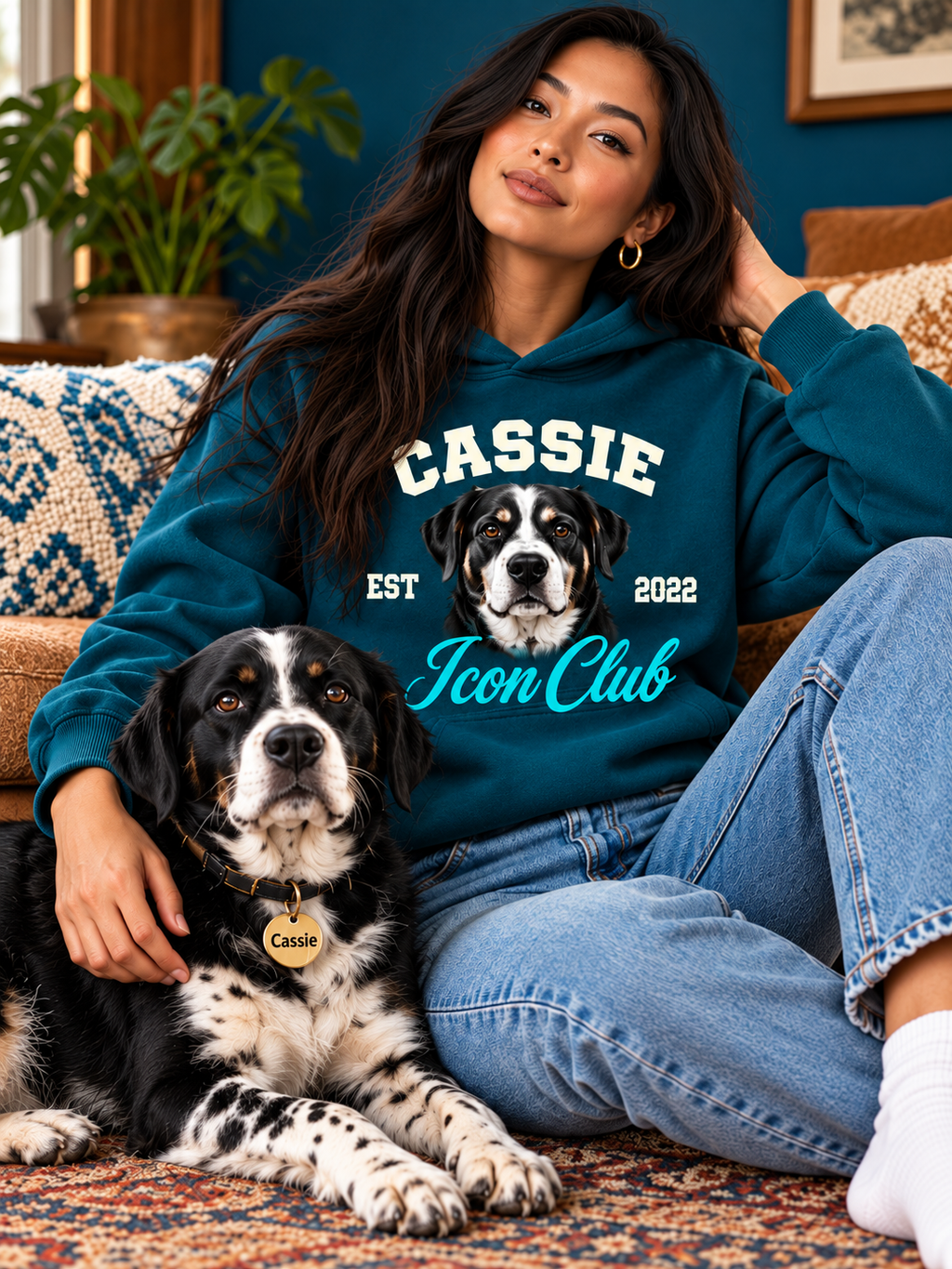Icon Club Hoodie – Collegiate Custom Dog Graphic Heavyweight Sweatshirt